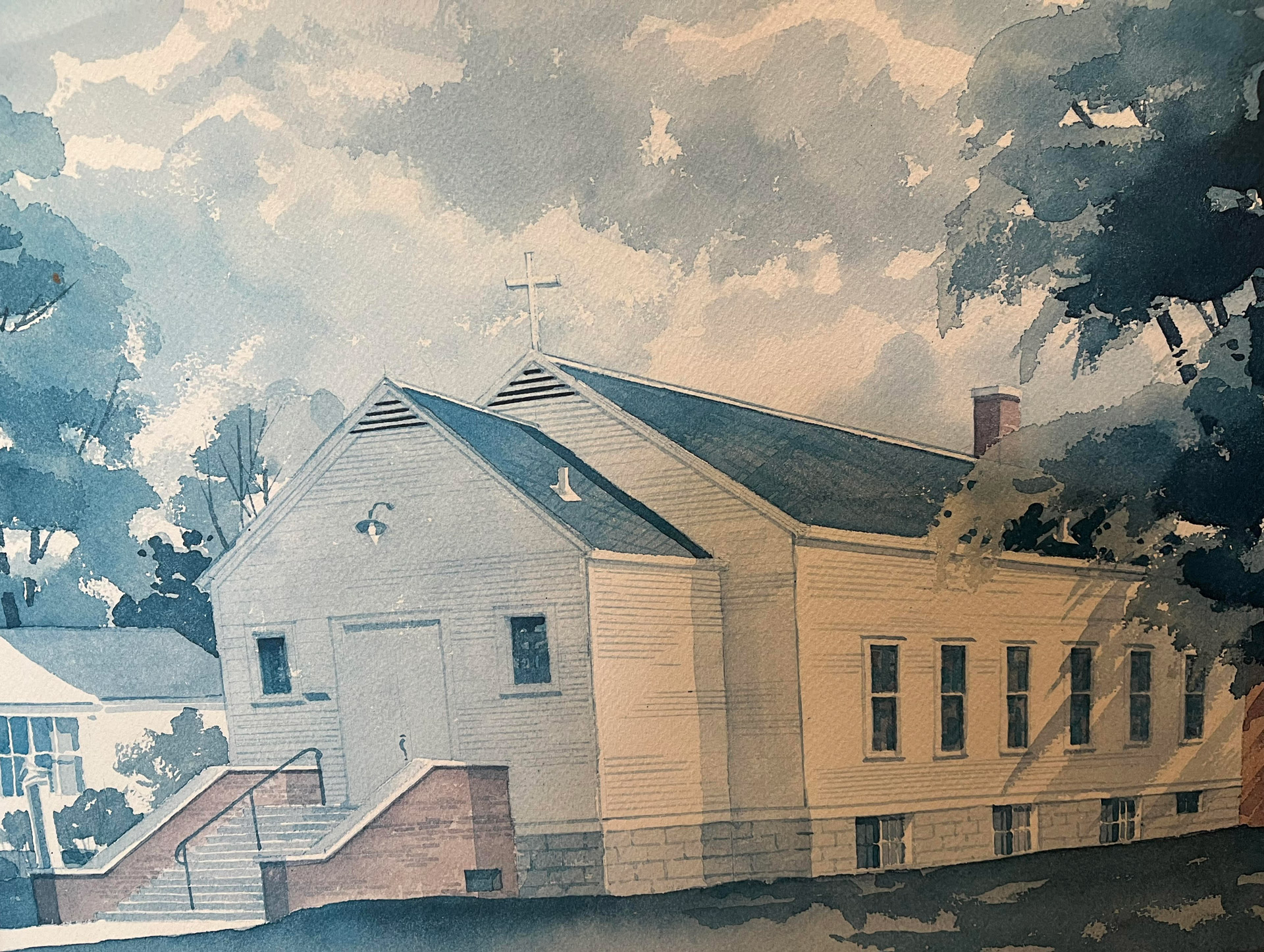 Painting of old building